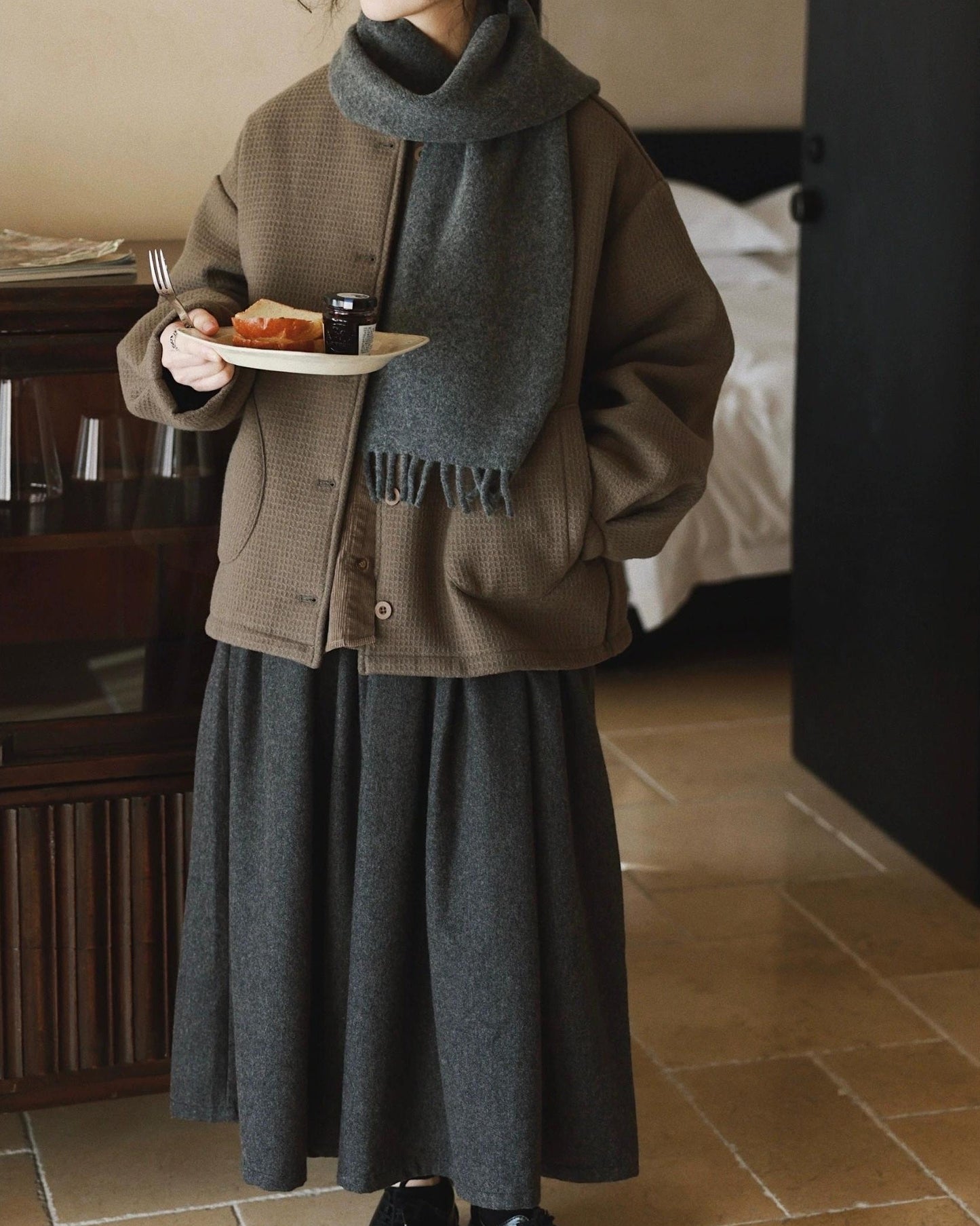 ナチュラルミディフレアスカート 10005