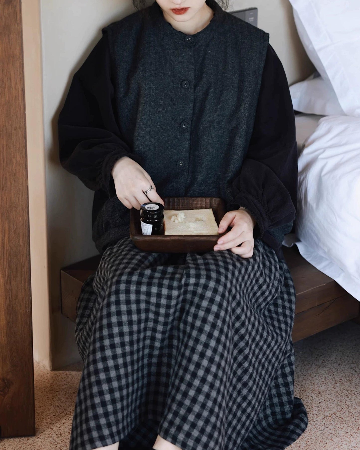 ディープヘザーシングルブレストベスト 10067