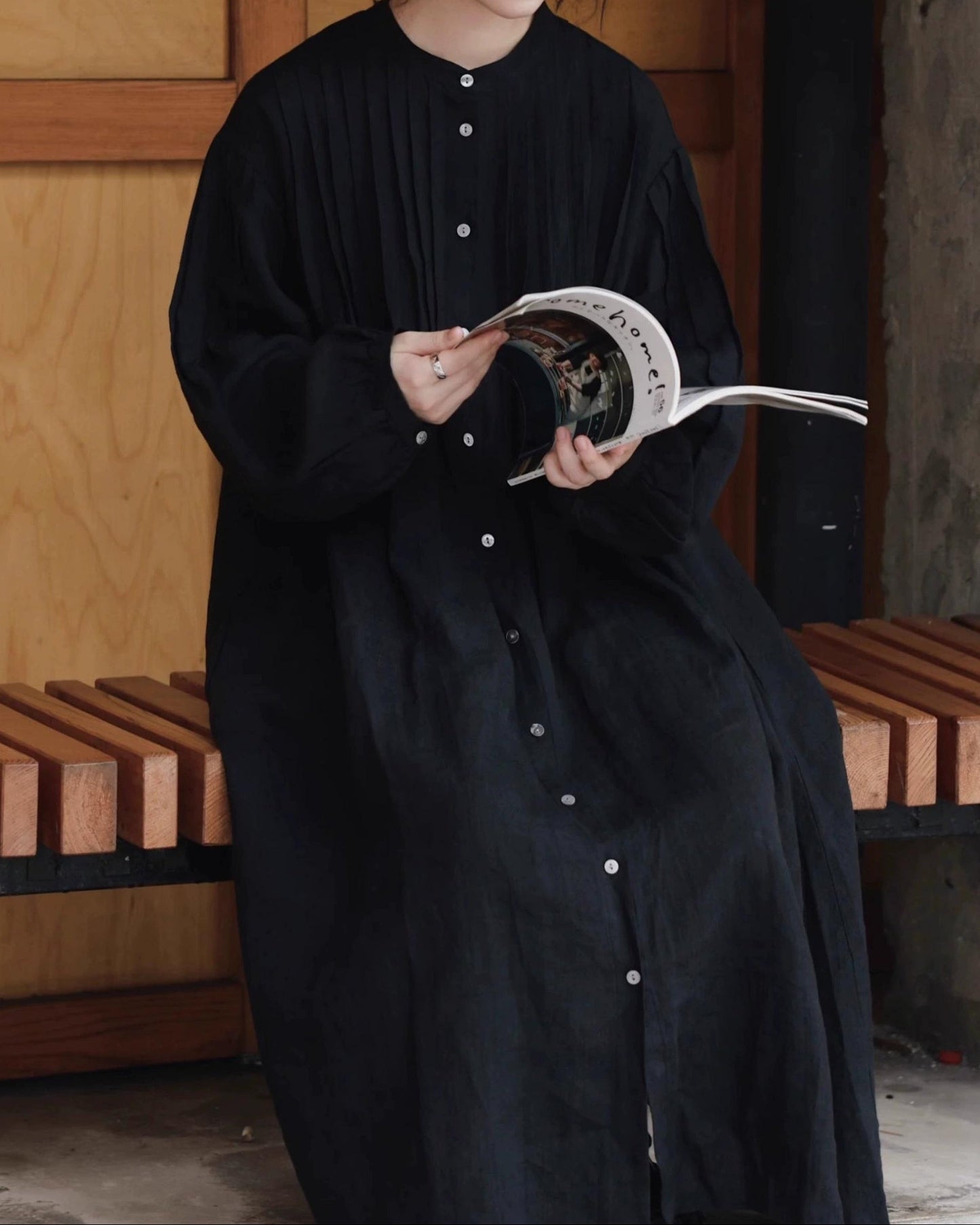 プリーツパフシャツワンピース 10050