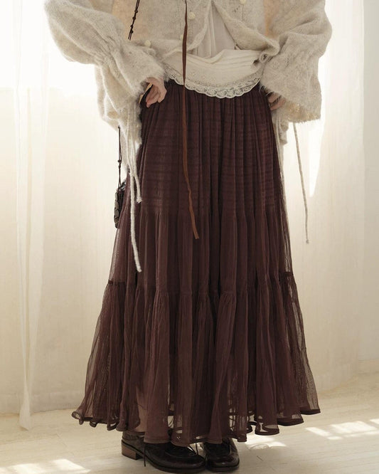 ミラメッシュAラインロングスカート 10237