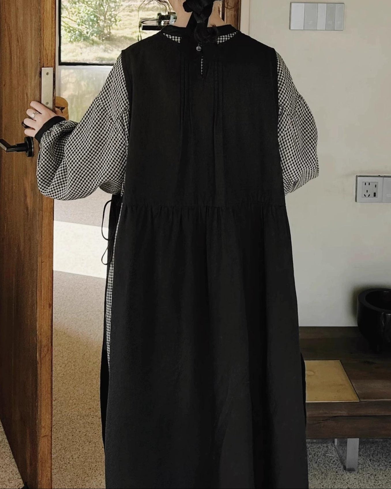 ハイウエストスリットリボンワンピース 10025