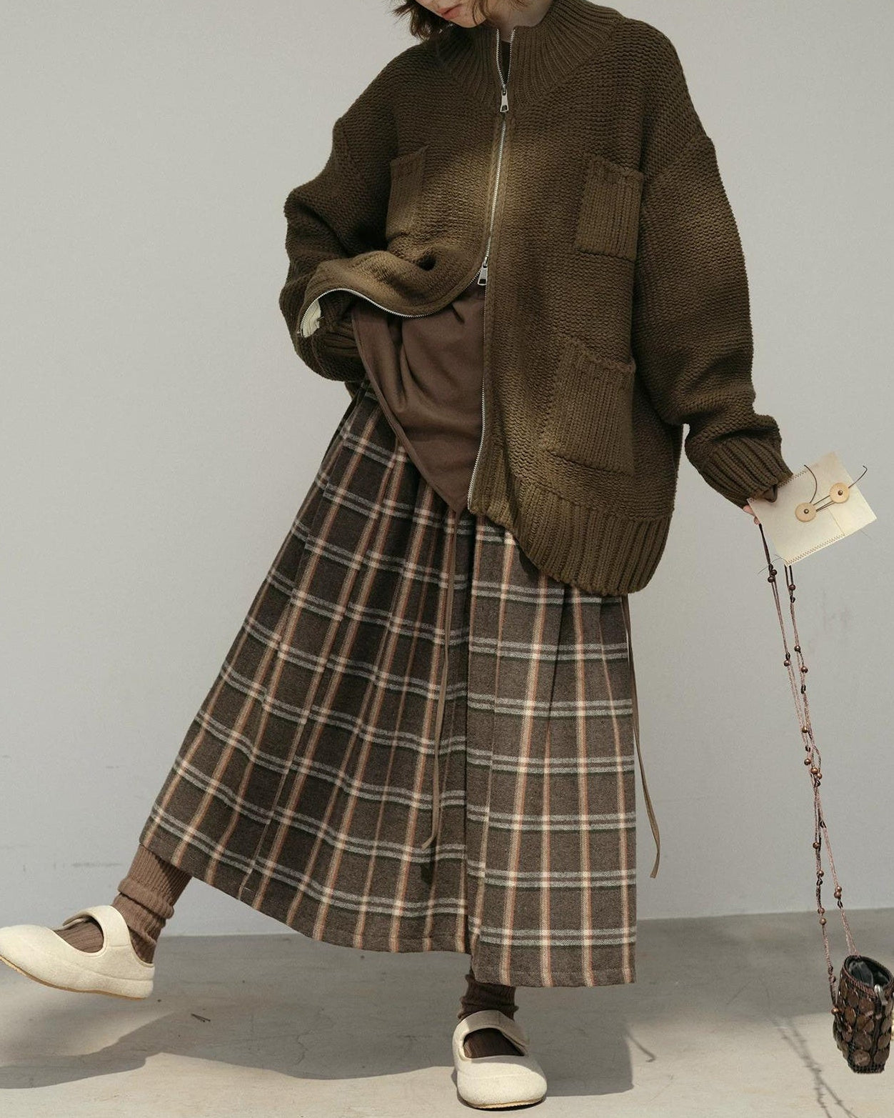 ハイネックジッパーポケットカーディガン 10174