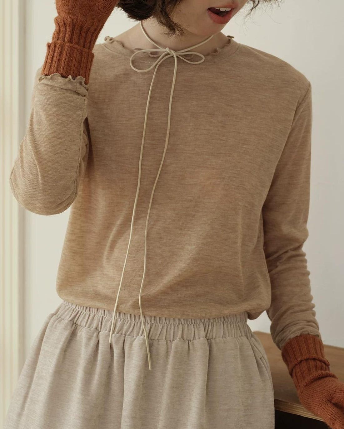 レースデザインニットトップス 10185