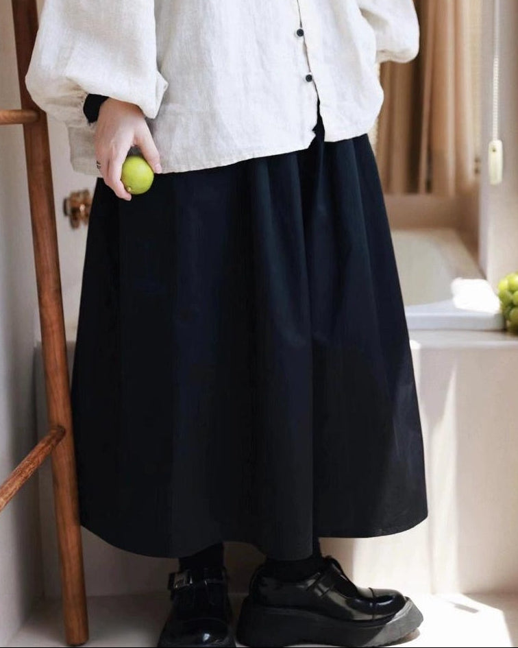 ナチュラルラインロングミディスカート 10097