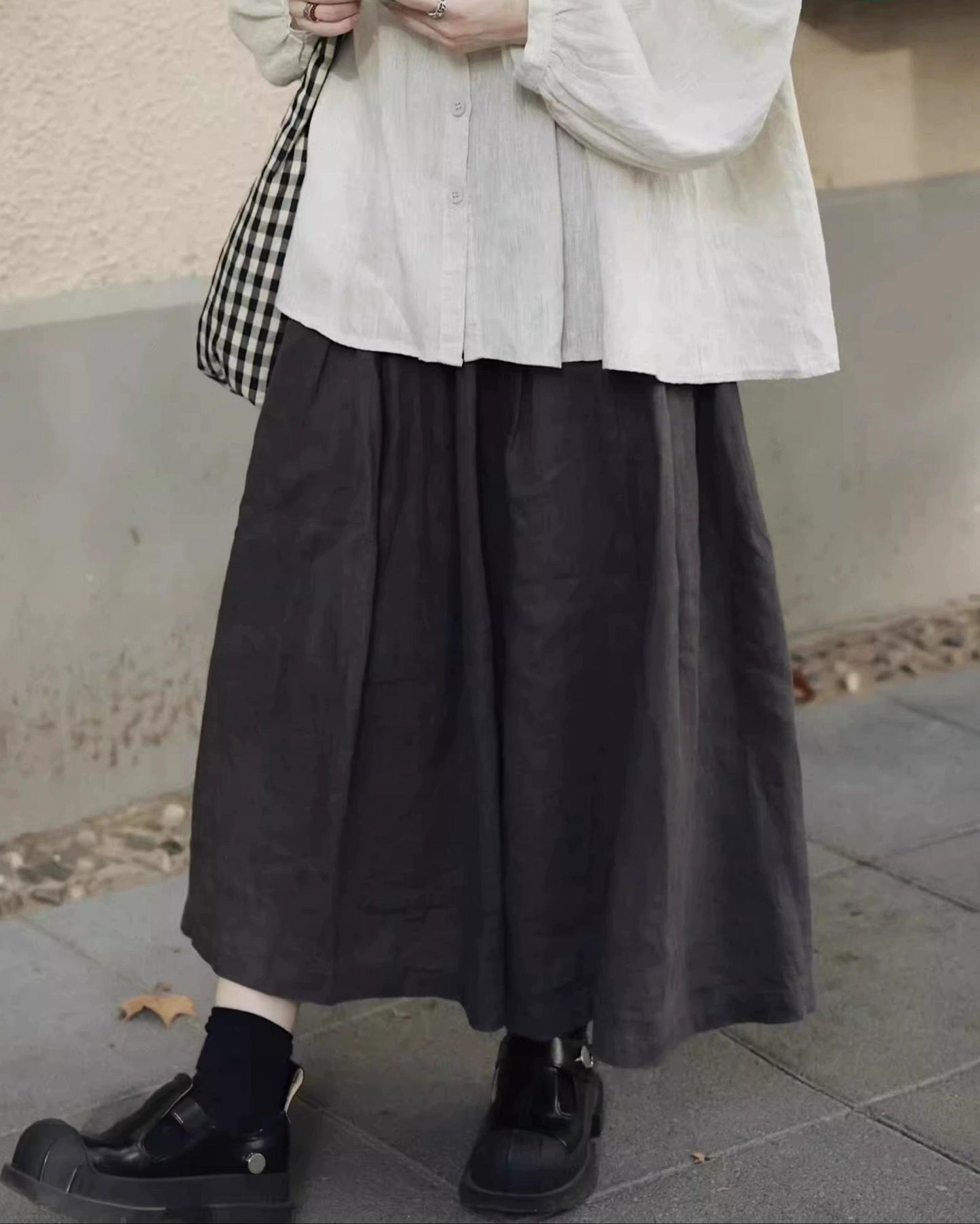 ナチュラルギャザーフレアスカート 10080