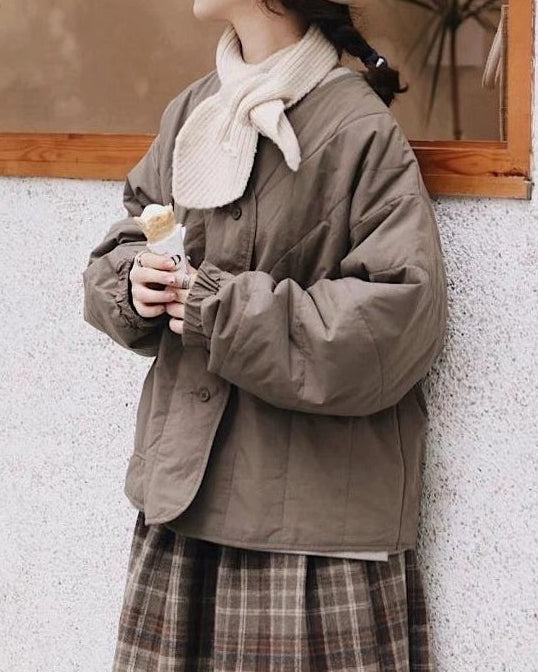 キルトテクスチャーショートコート 10093