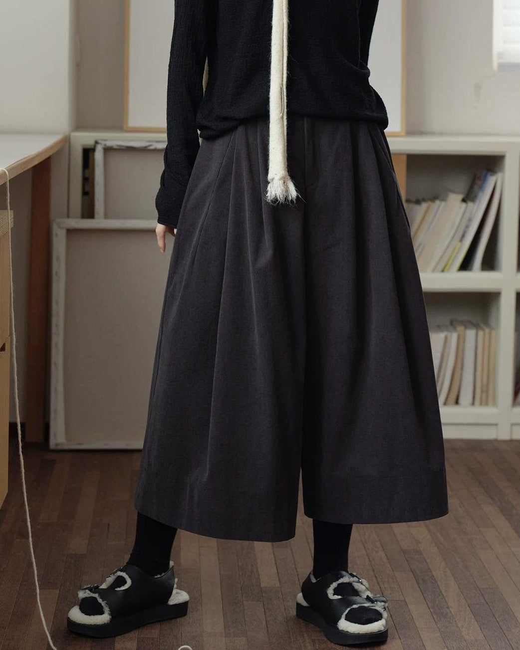 ノーブルコーデュロイミドルワイドパンツ 10158