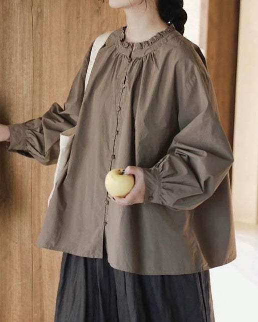 フリルカラーフレアブラウス 10023