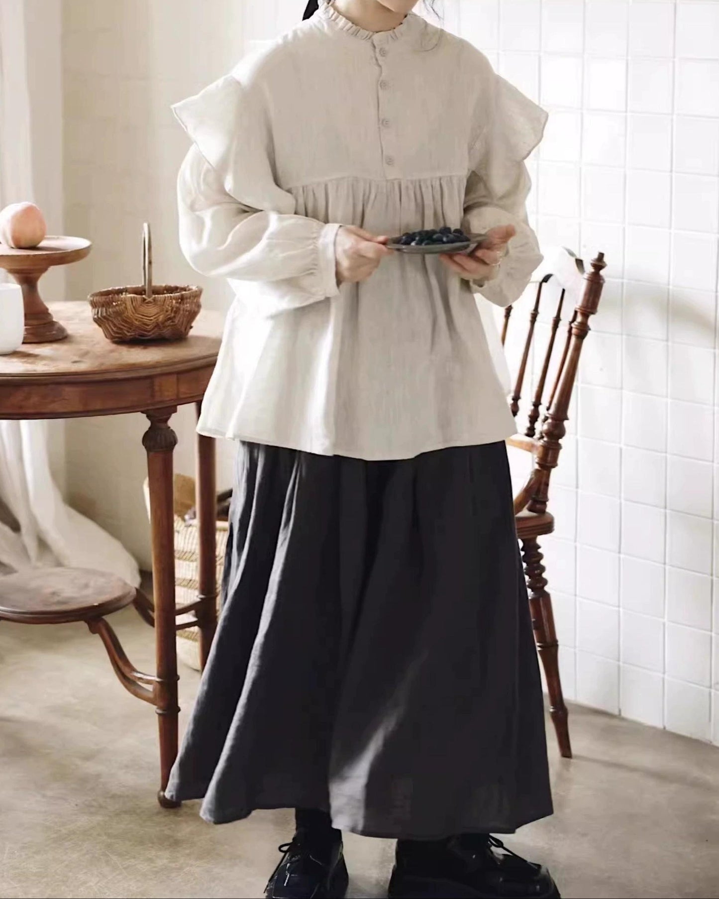 ナチュラルギャザーフレアスカート 10080