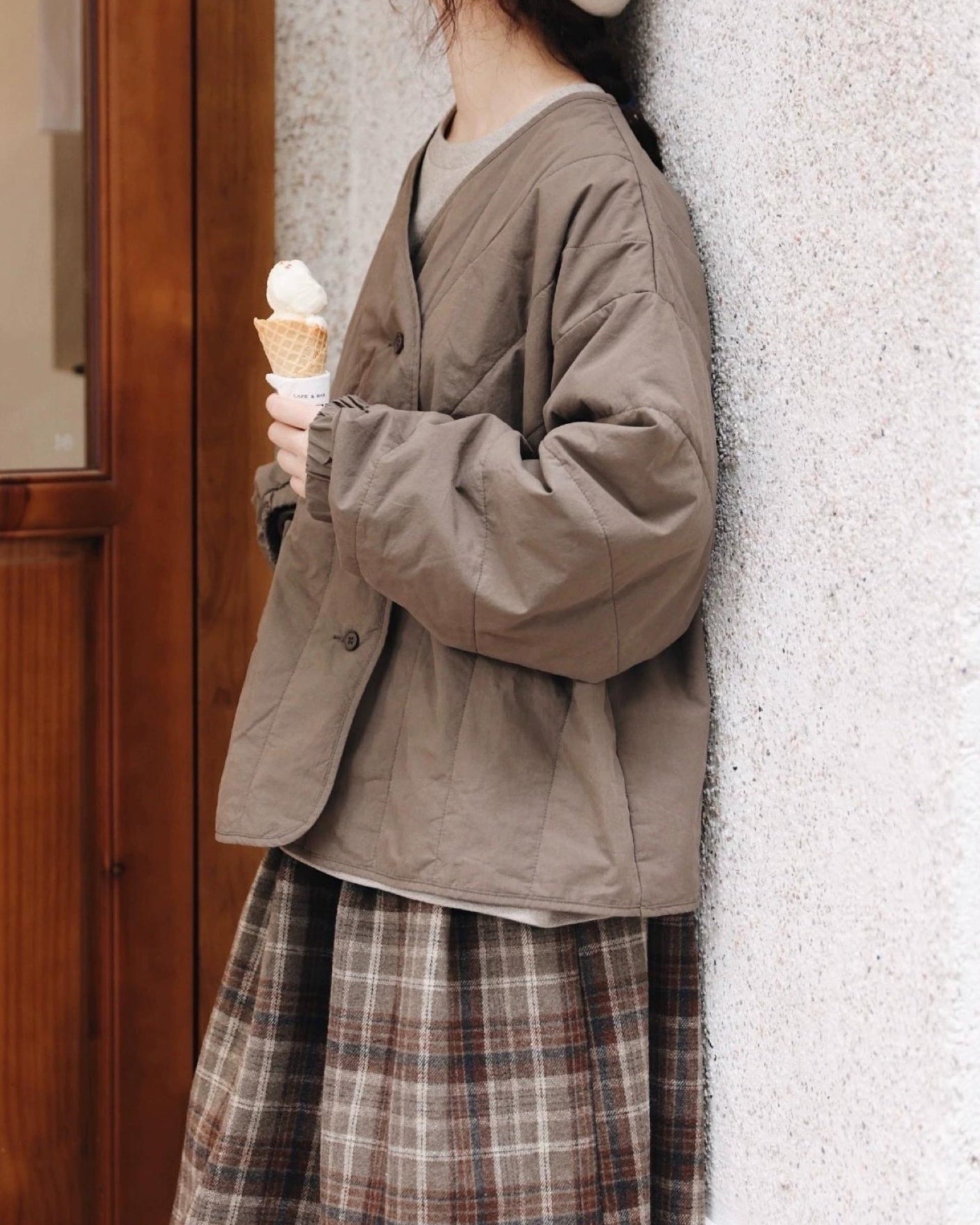 キルトテクスチャーショートコート 10093