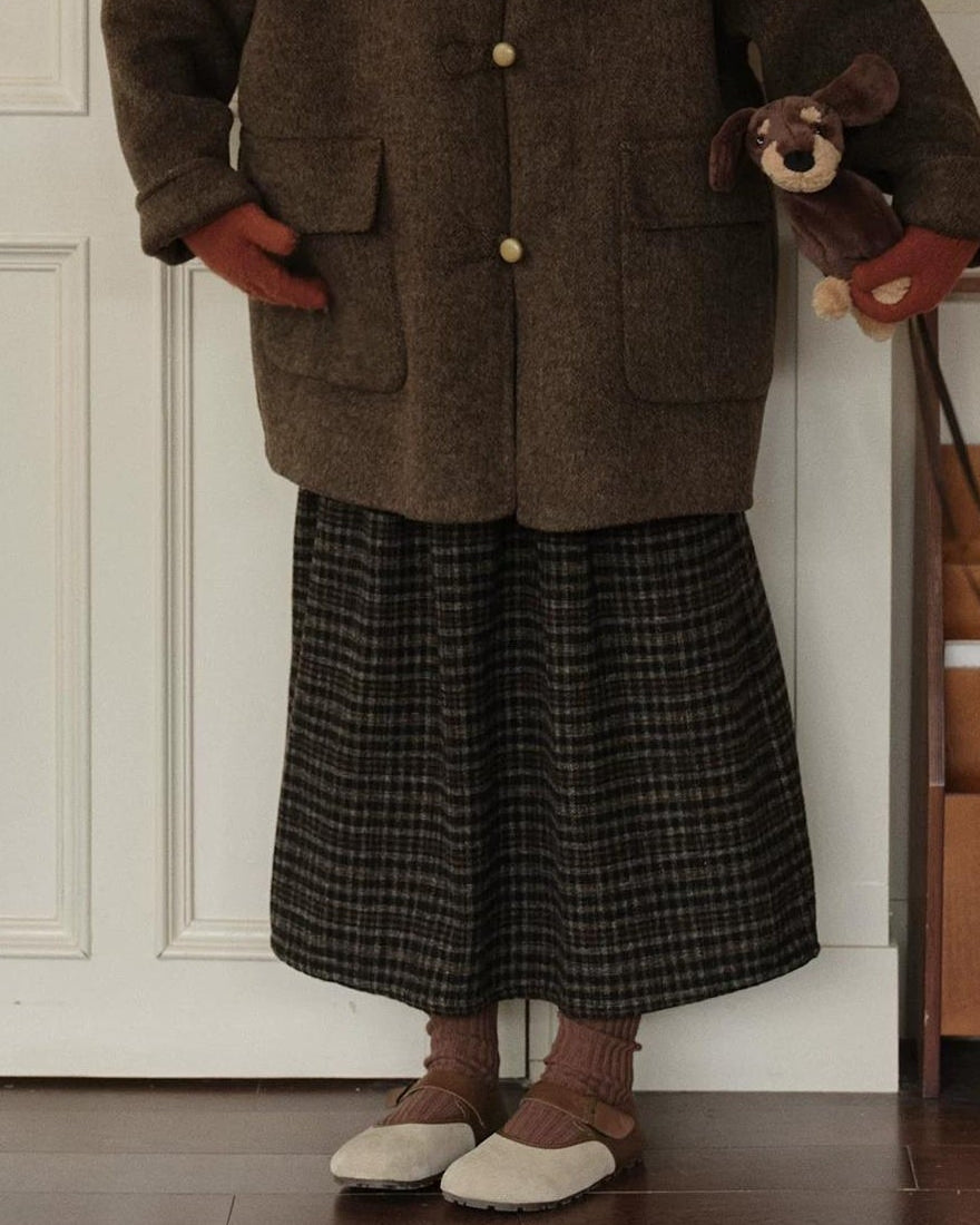 ノルディアフリッセチェックロングスカート 10291