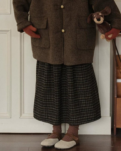 ノルディアフリッセチェックロングスカート 10291