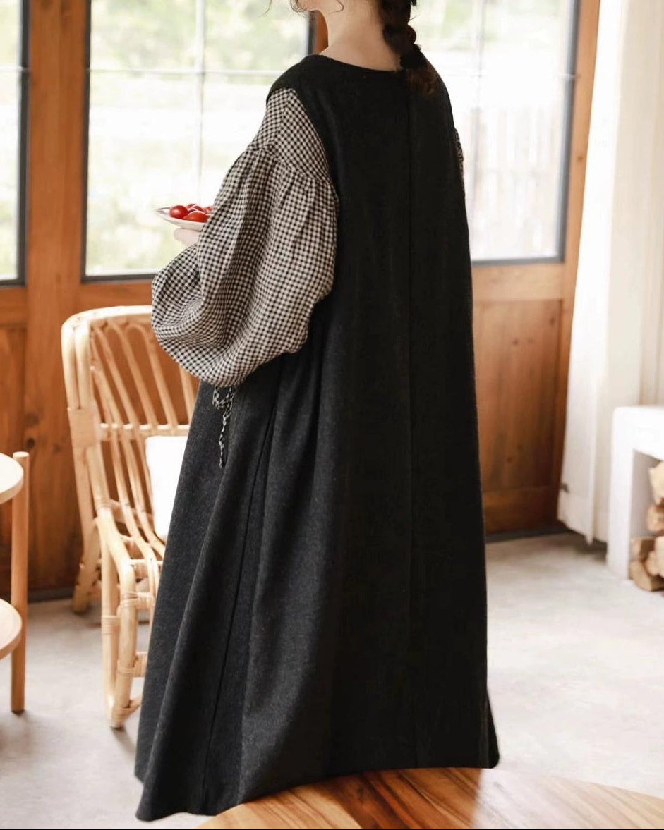 ハイウエストクラーラベストワンピース 10092