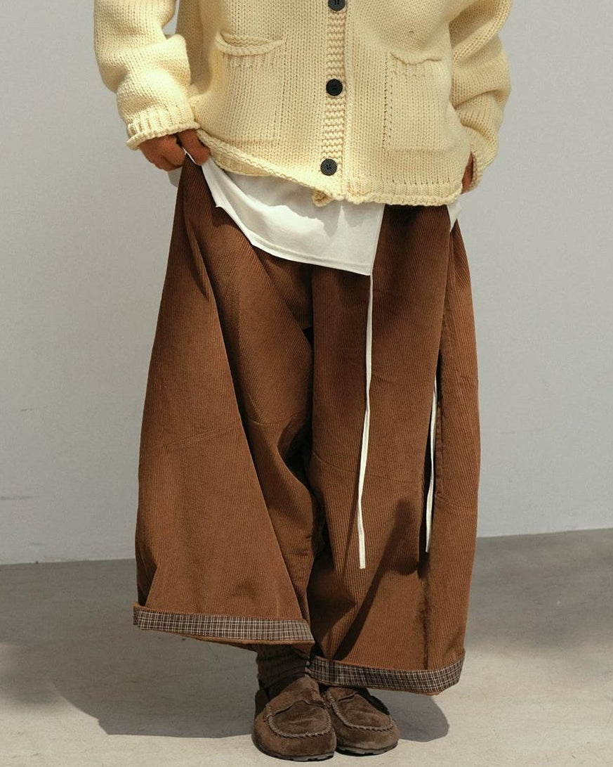 コーデュロイランタンシルエットカジュアルパンツ 10169