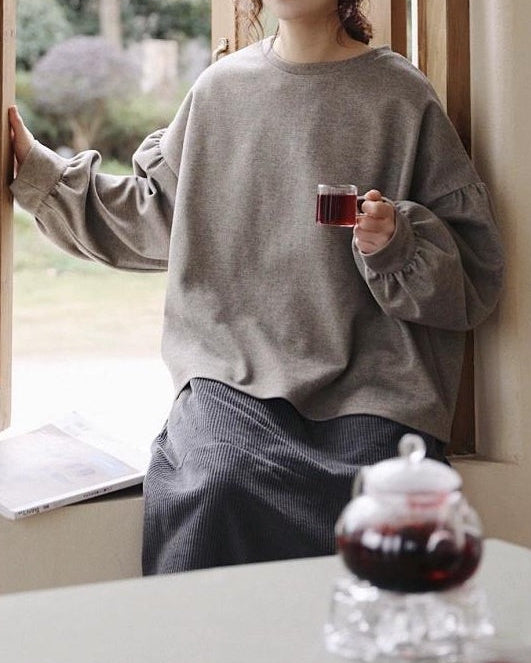 カームバックボタンスウェットプルオーバー 10119