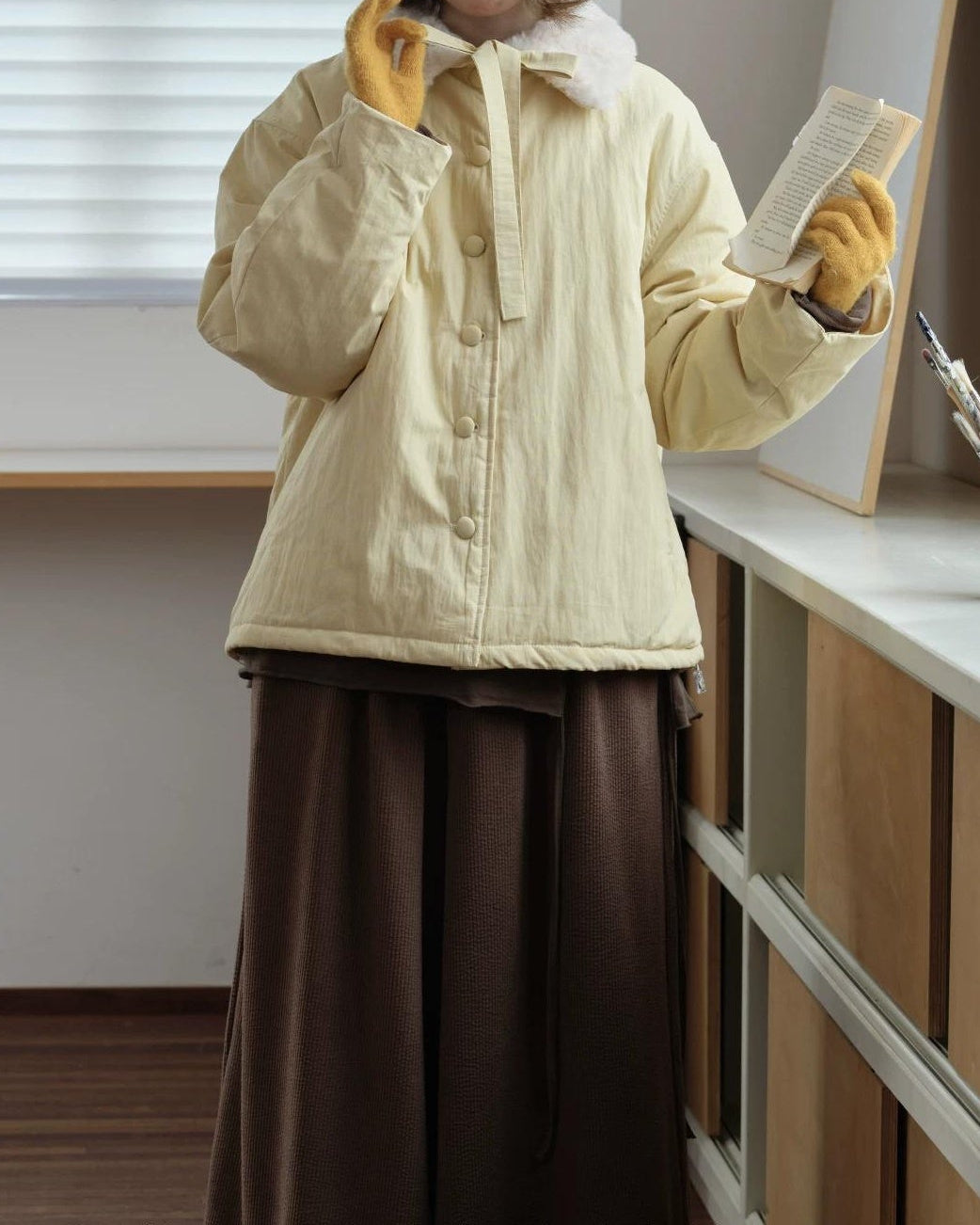 レトロノルディックボアリボンコート 10163