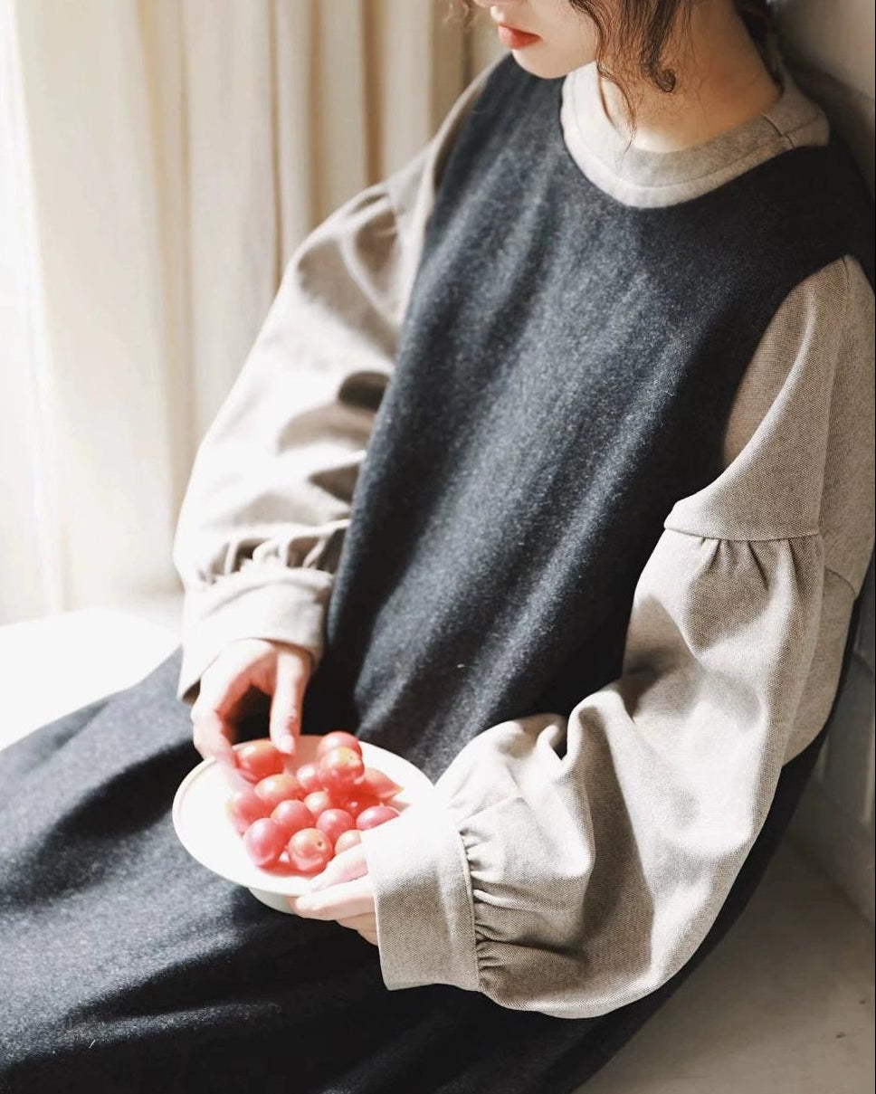 ハイウエストクラーラベストワンピース 10092