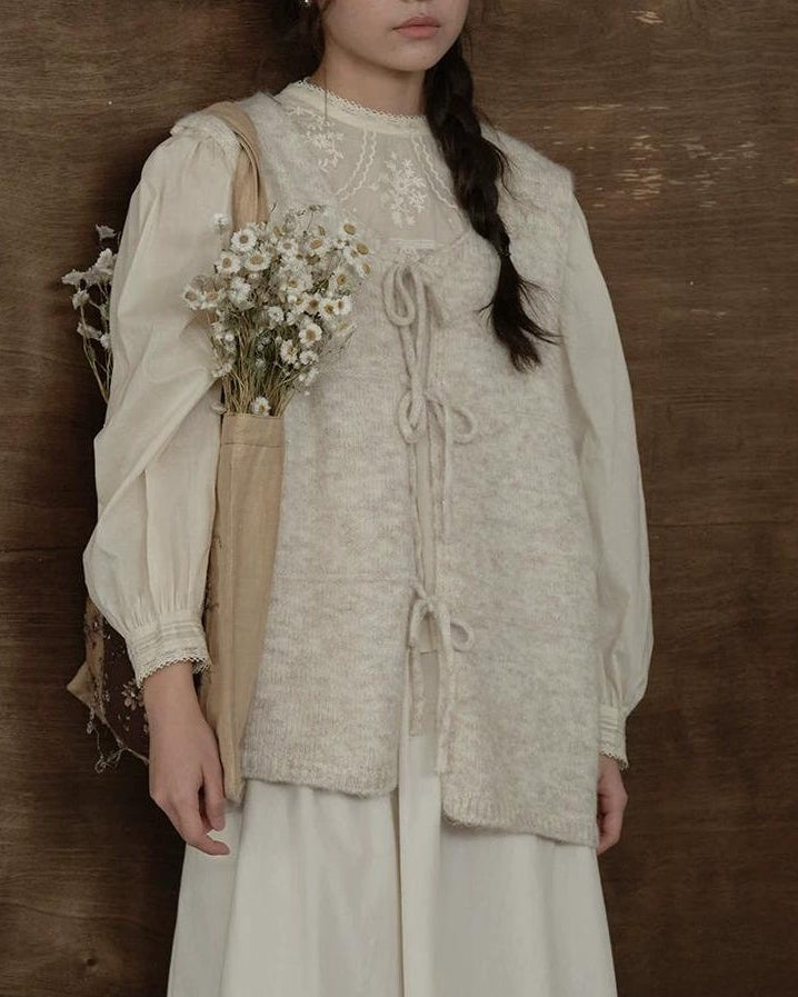 リボンアクセントニットベスト 10277