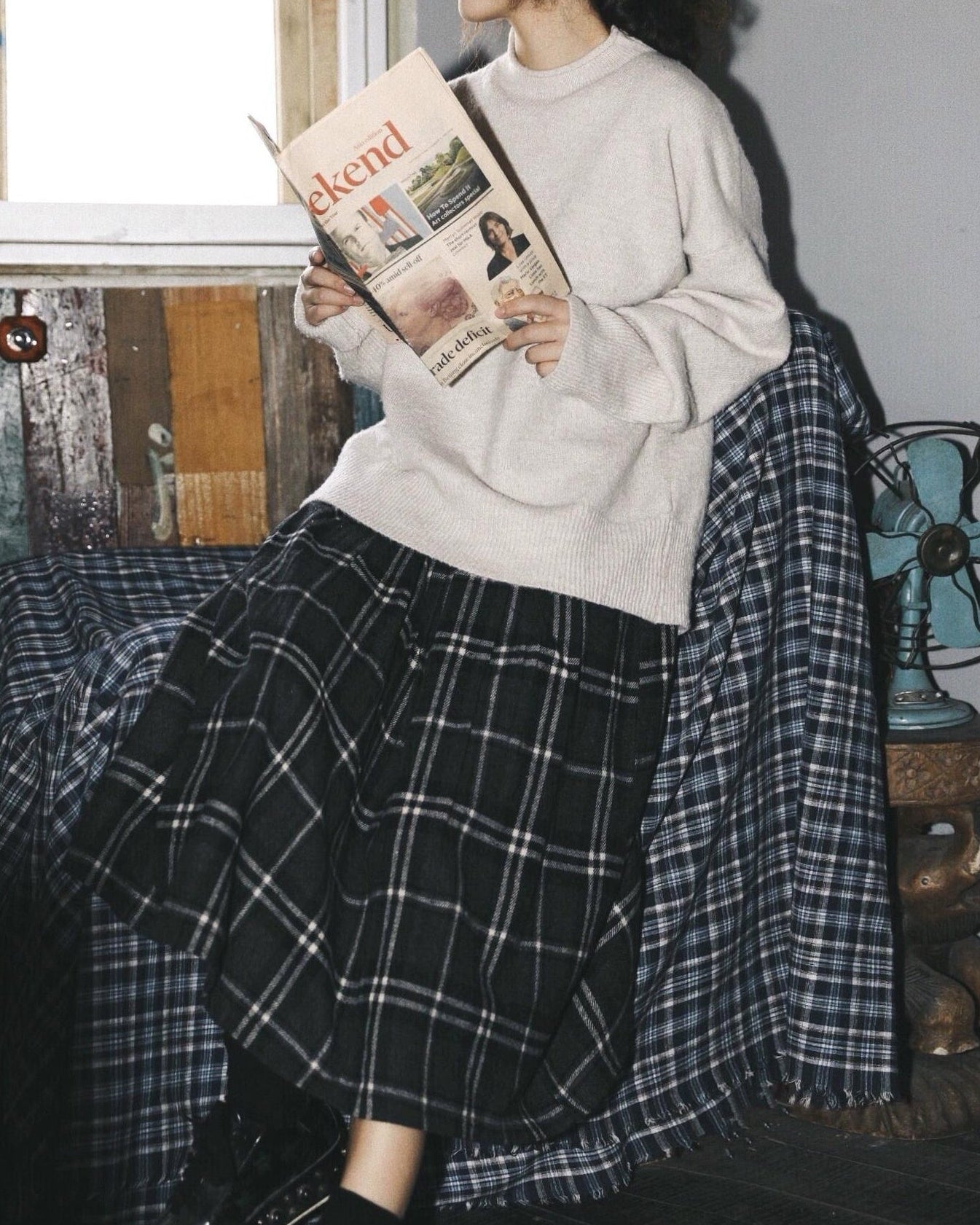 フォルムチェックAラインスカート 10124