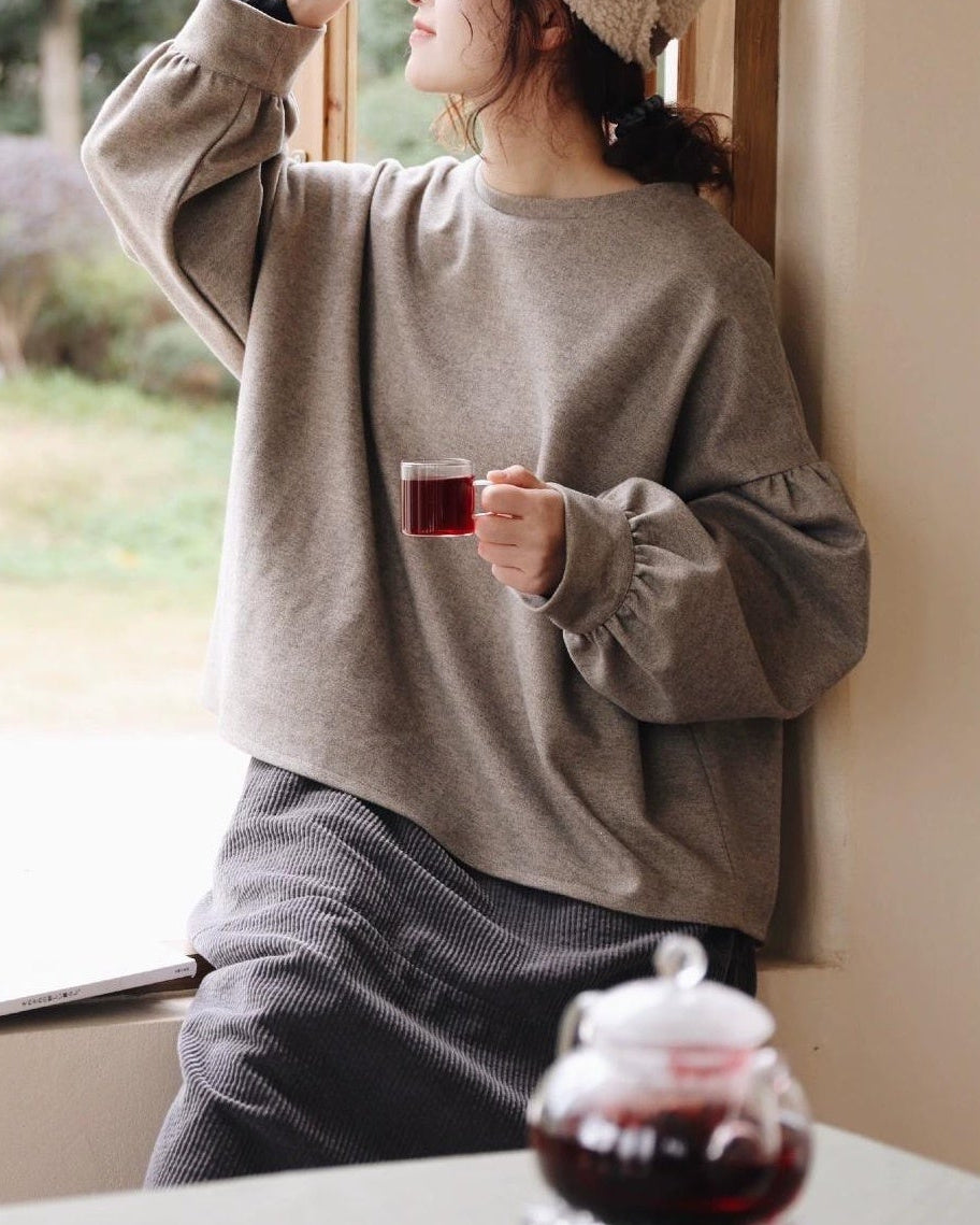 カームバックボタンスウェットプルオーバー 10119