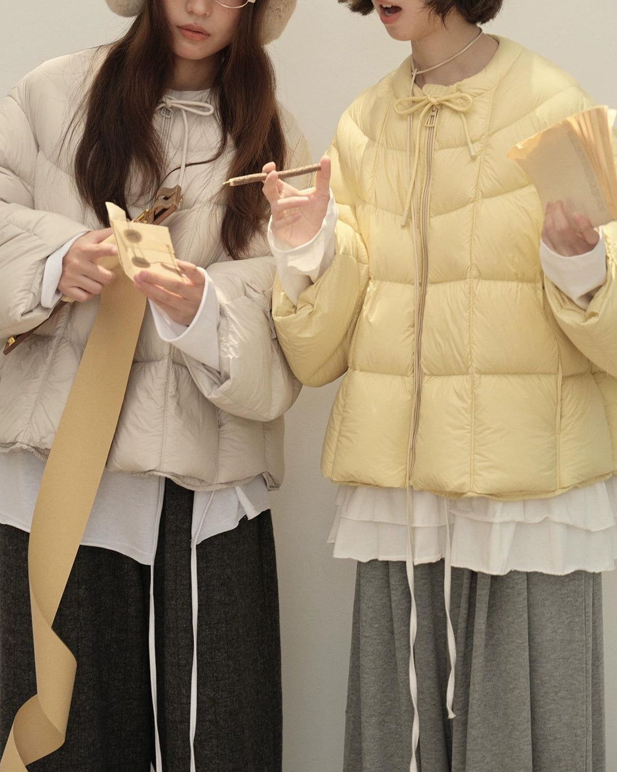 エアウォームクラウドリボンパフコート 10141