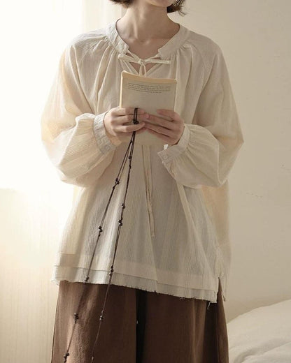 ソレイユリボンギャザーブラウス 10245
