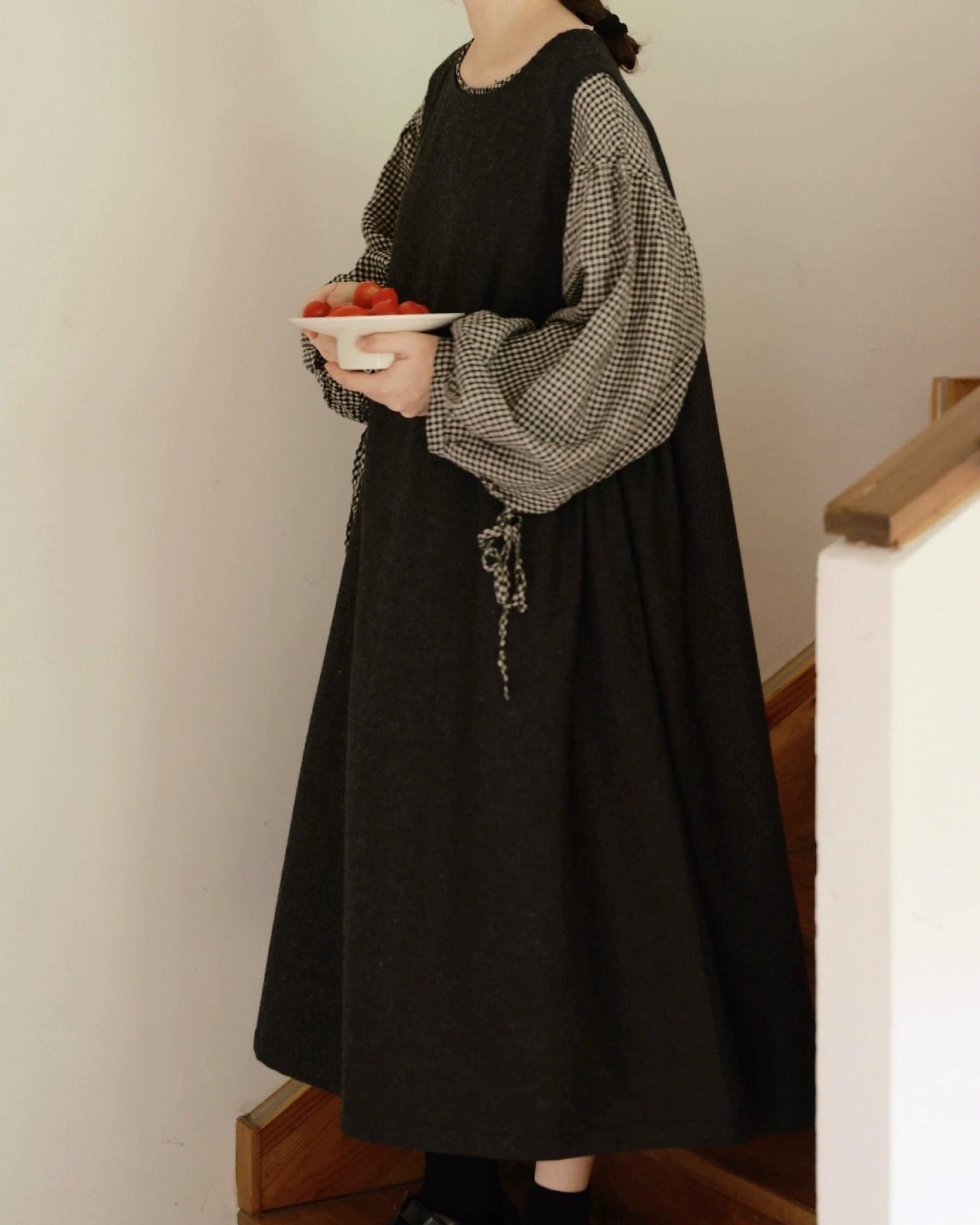 ハイウエストクラーラベストワンピース 10092