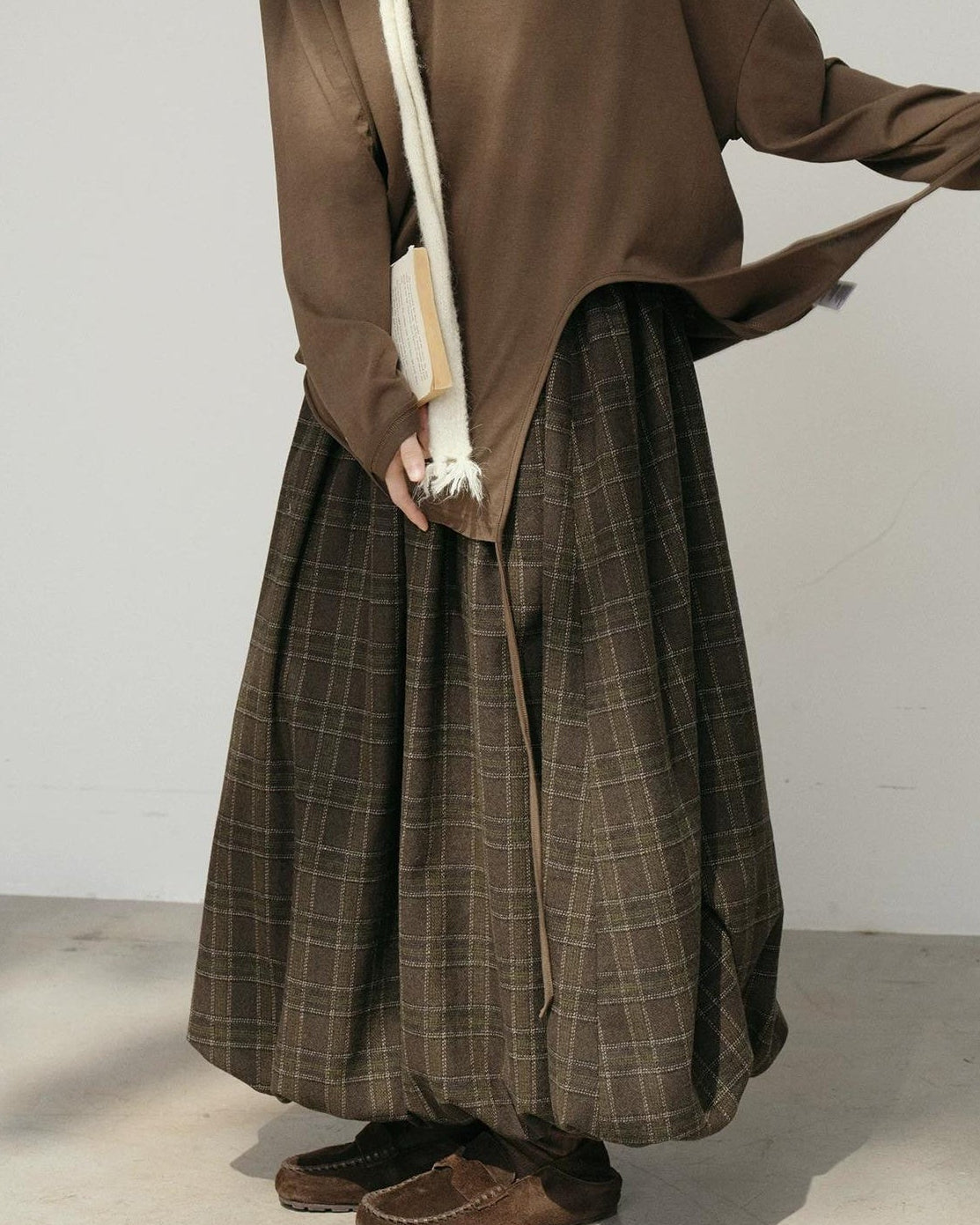 ランタンチェックミディスカート 10184