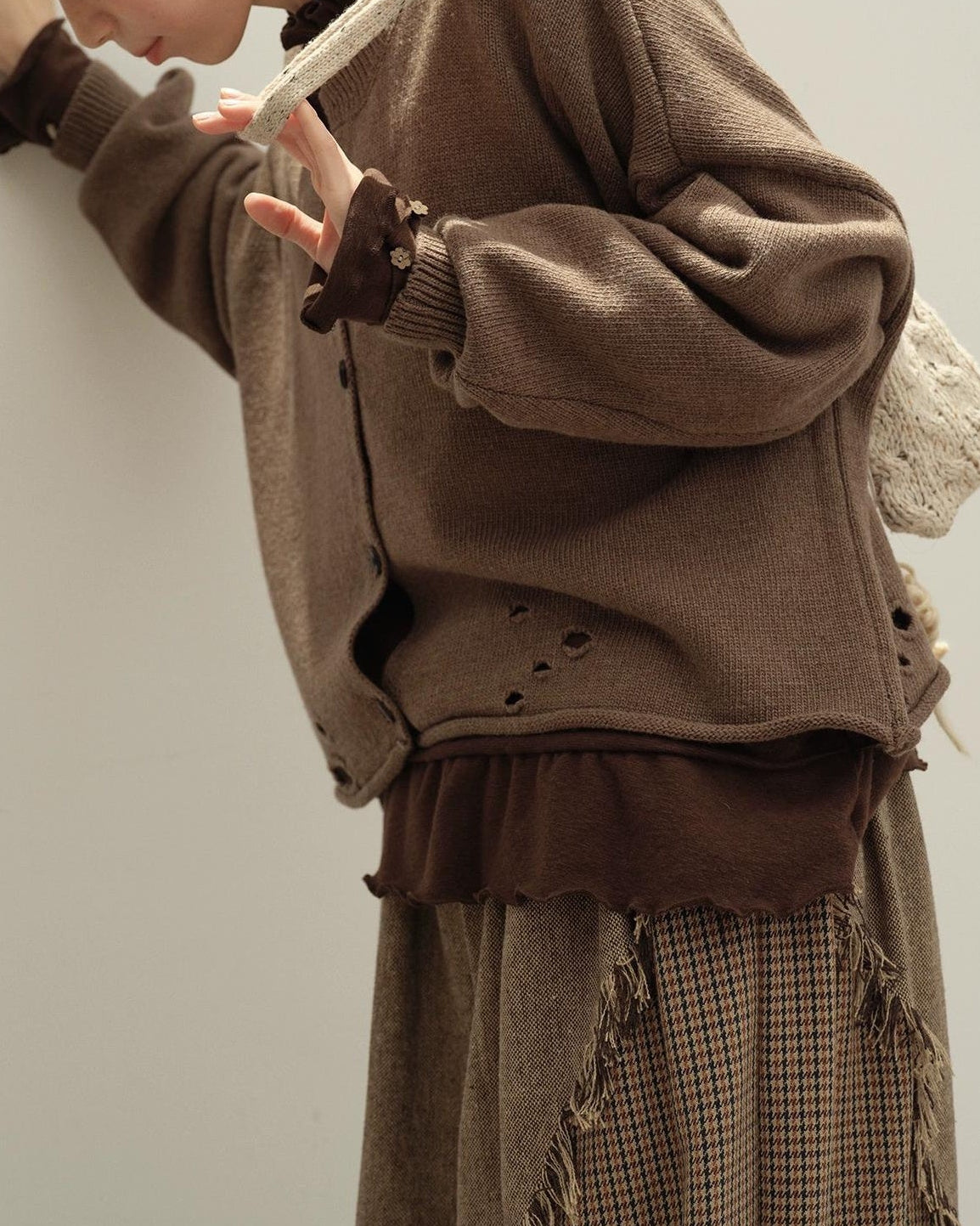 ホールニットリブカーディガン 10126