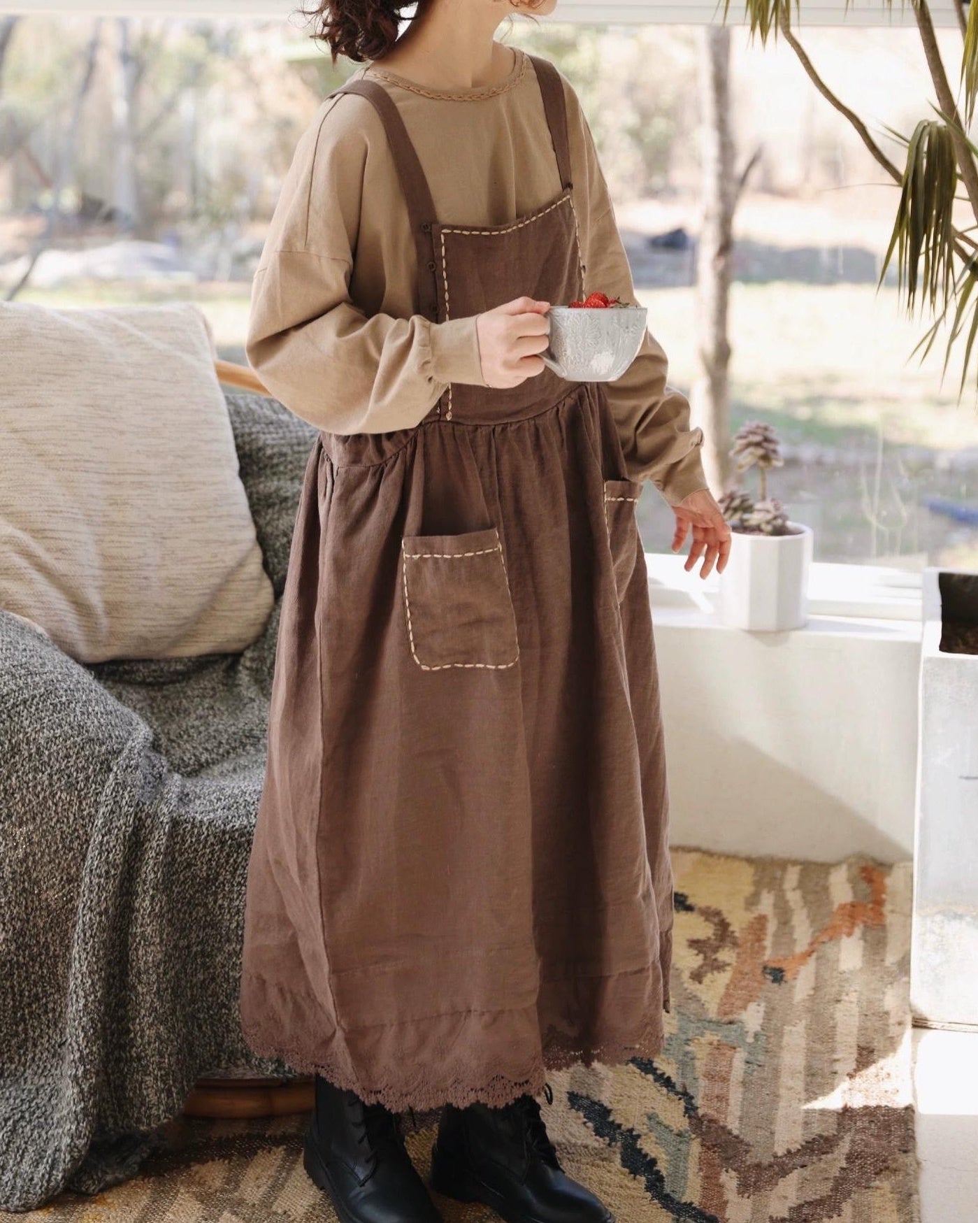カントリーエプロンサスペンダーワンピース 10118