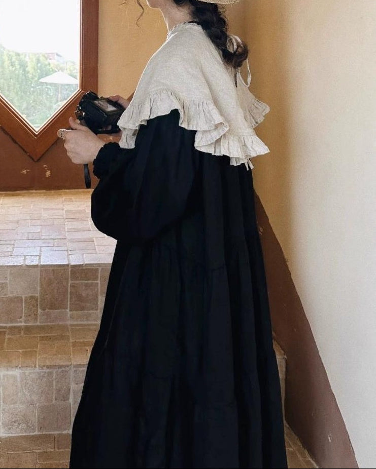 バックボタンエアリーティアードドレス 10083