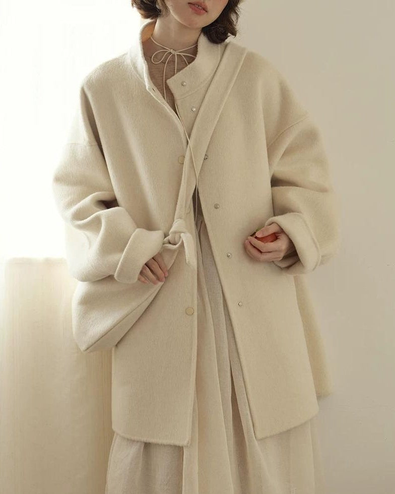 ニュアンスルーズスタンドカラーコート 10206