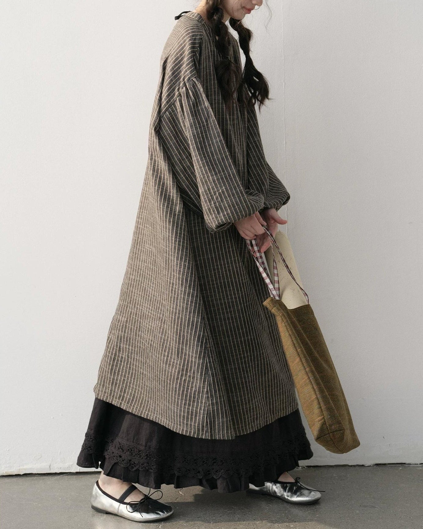 ストライプナチュラルリボンワンピース 10217