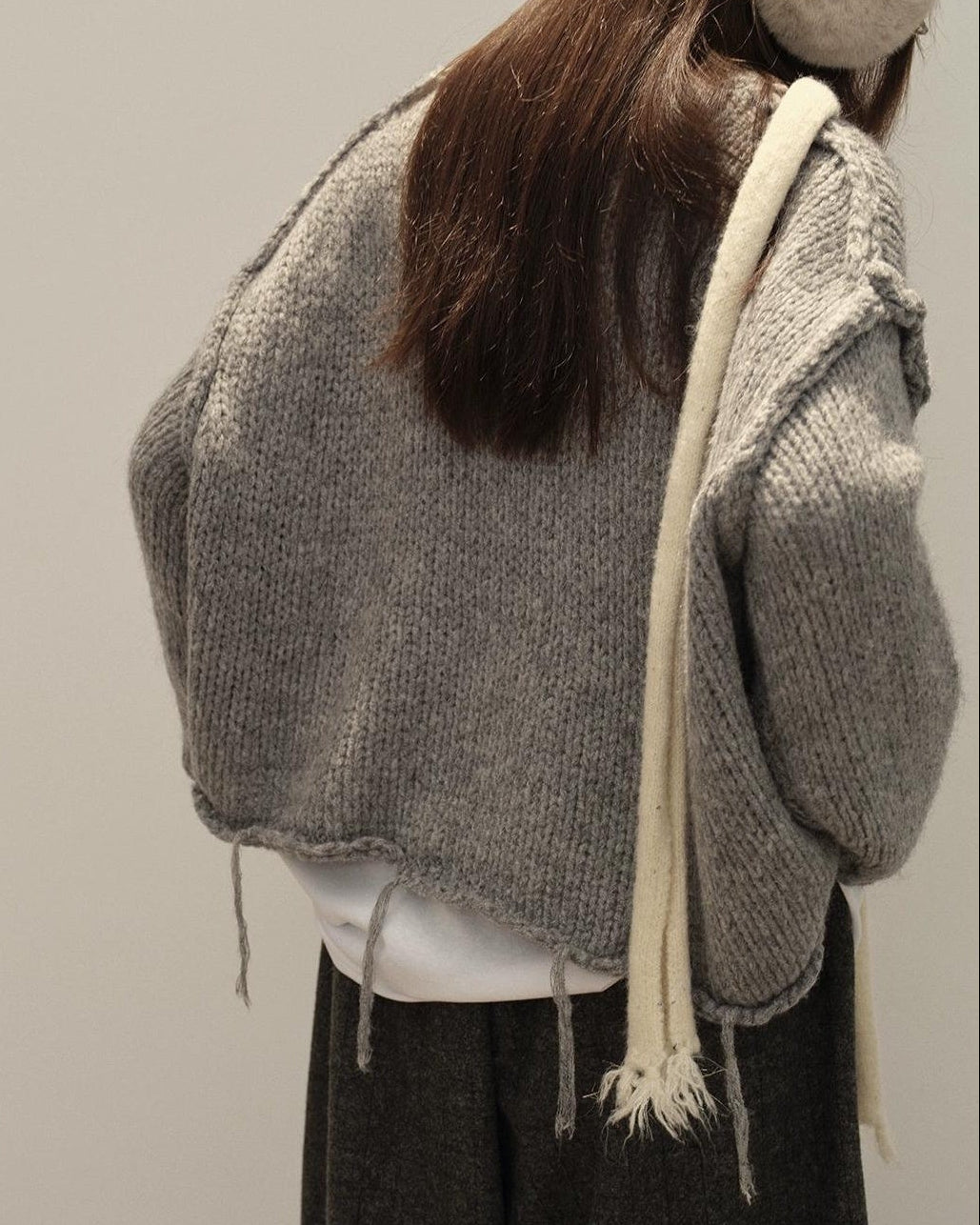 アートタッセルハーフボタンニット 10139