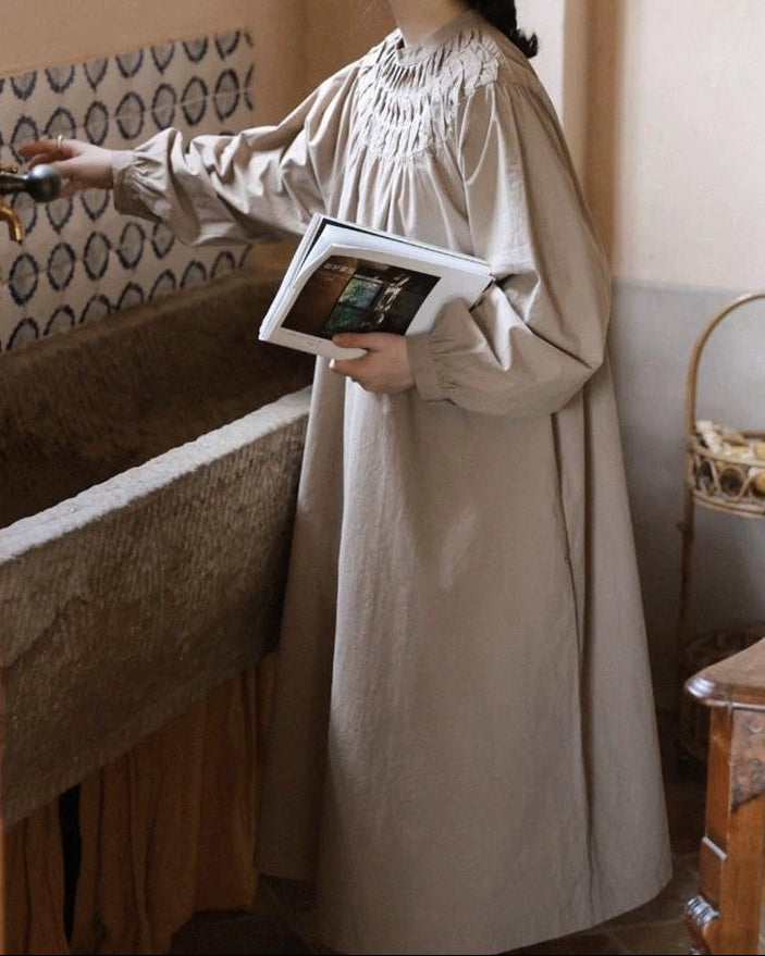 スモッキングエアリーロングワンピース 10046