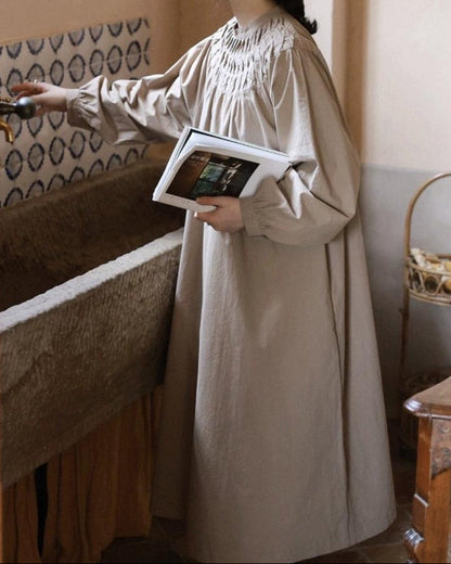 スモッキングエアリーロングワンピース 10046