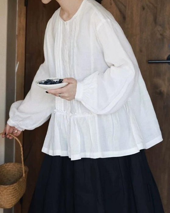 ピンタックウエストレトロブラウス 10024