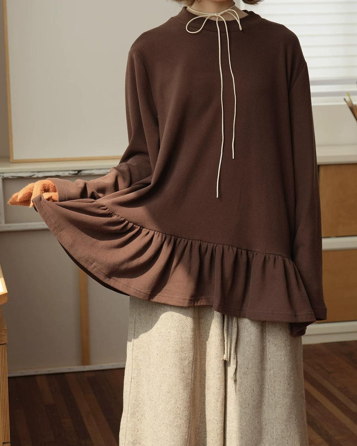 ナチュラルノルドフリルカットソー 10161