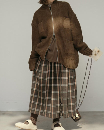 ハイネックジッパーポケットカーディガン 10174