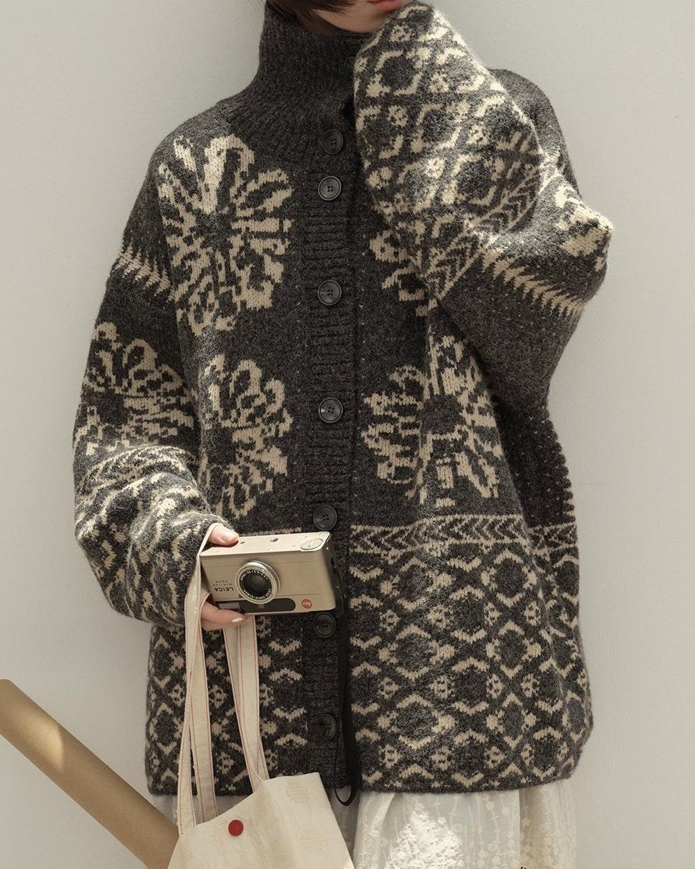 スノーレトロフェアアイルカーディガン 10134