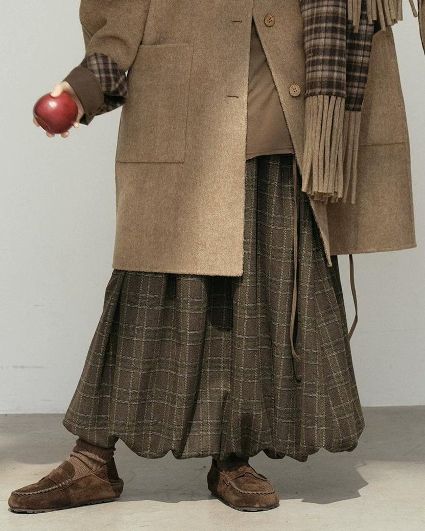 ランタンチェックミディスカート 10184