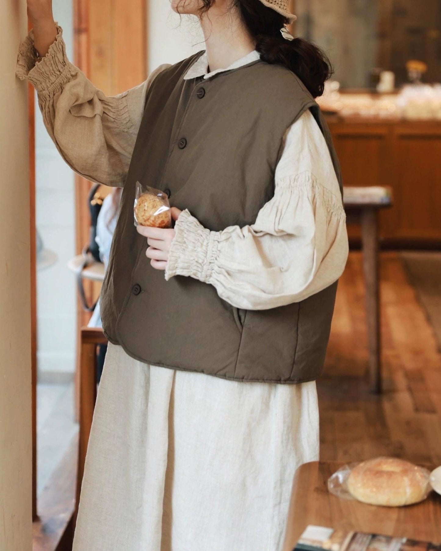 シングルブレストルーモカライトベスト 10091