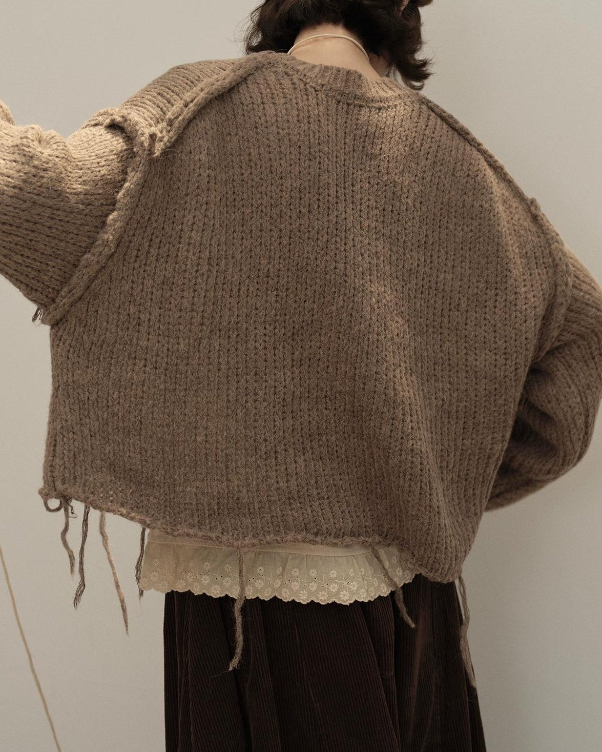 アートタッセルハーフボタンニット 10139