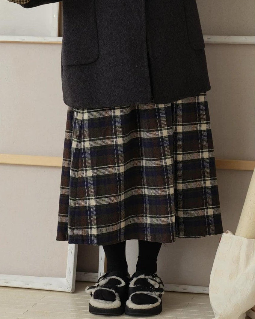 スカンジナビアチェックミディスカート 10188