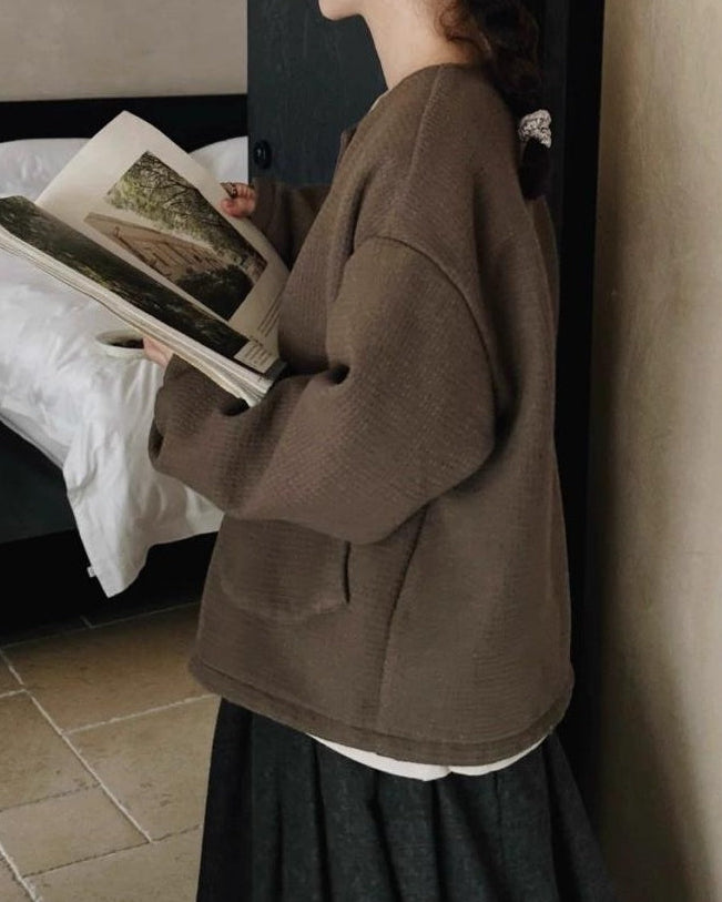 ラウンドポケットオーバーショートコート 10070