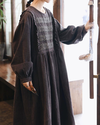 レースクララコーデュロイワンピース 10108