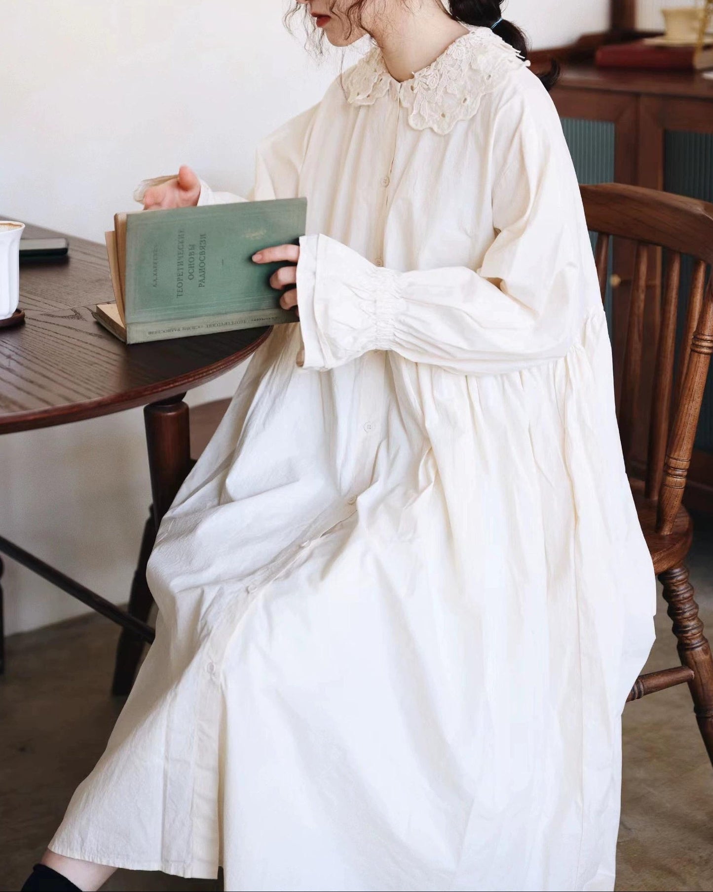 ミニマルレースカラーシャツワンピース 10099