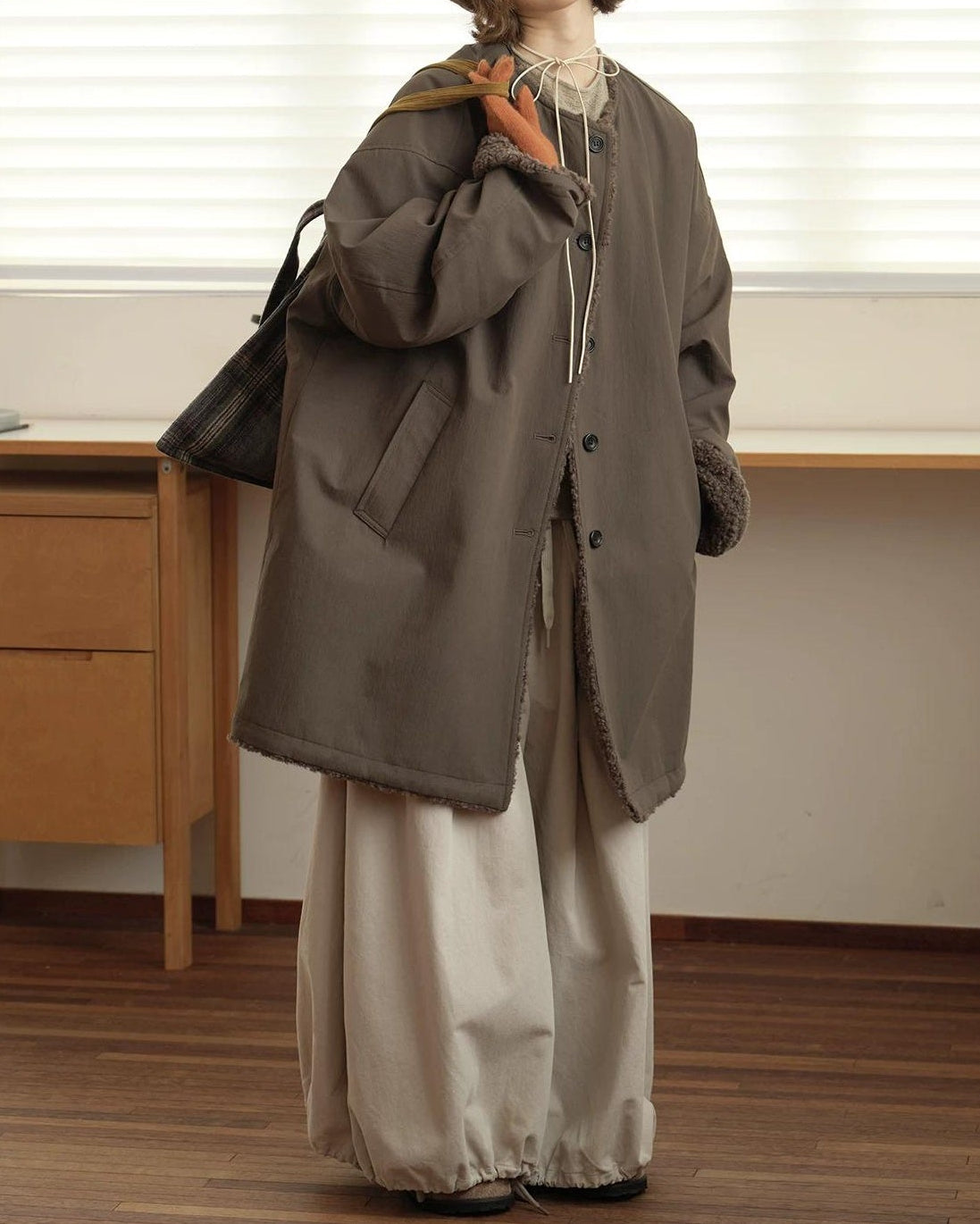 ソフトボアノーカラーシングルコート 10160