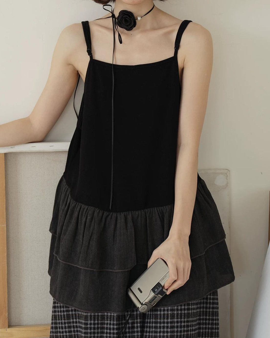 ナチュラルキャミシタフリルレイヤートップ 10191