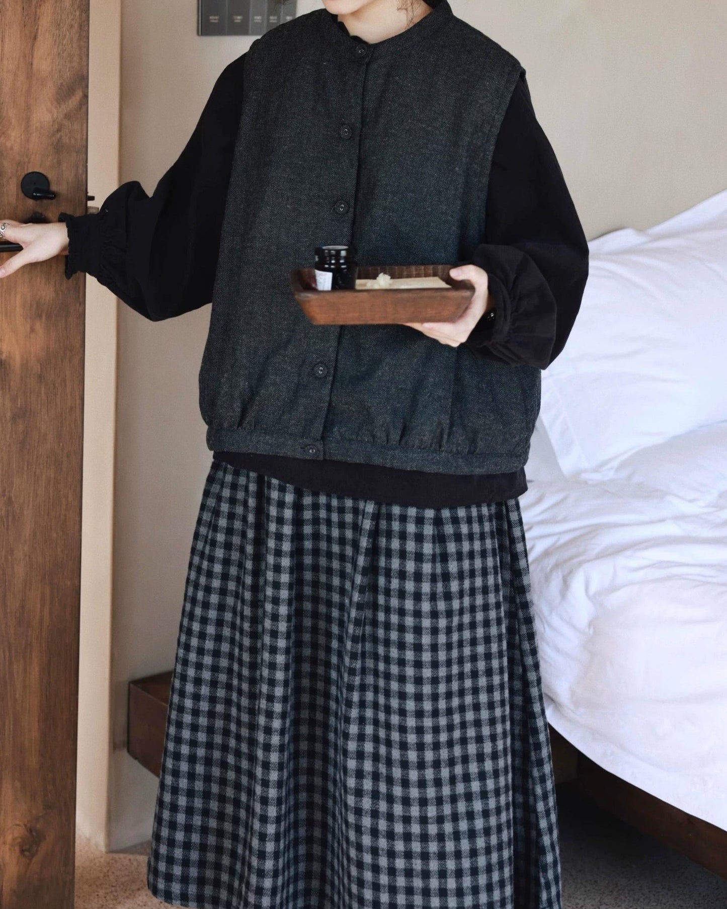 ディープヘザーシングルブレストベスト 10067